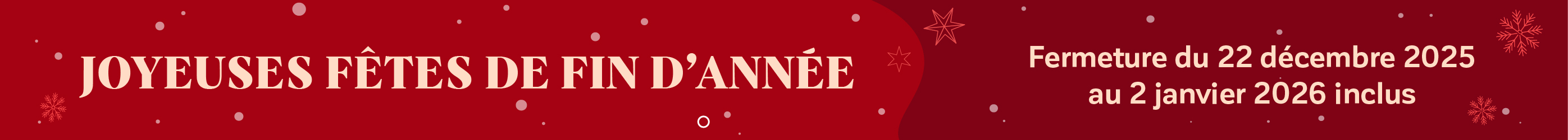 Fermeture de l'IUT du 22 décembre 2025 au 2 janvier 2026 pour fêtes de fin d'année